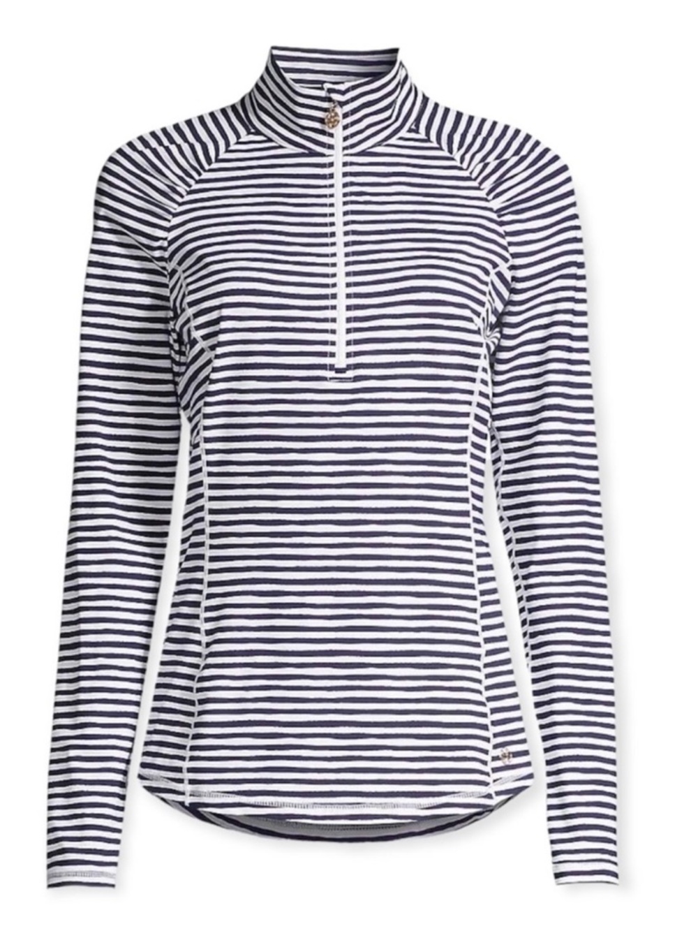 EUC Lilly Pulitzer Luxletic Justine Pullover Half Zip Navy White